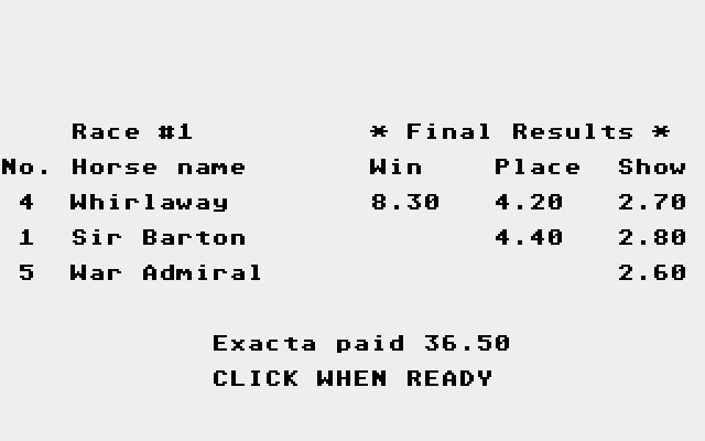 Triple Crown atari screenshot